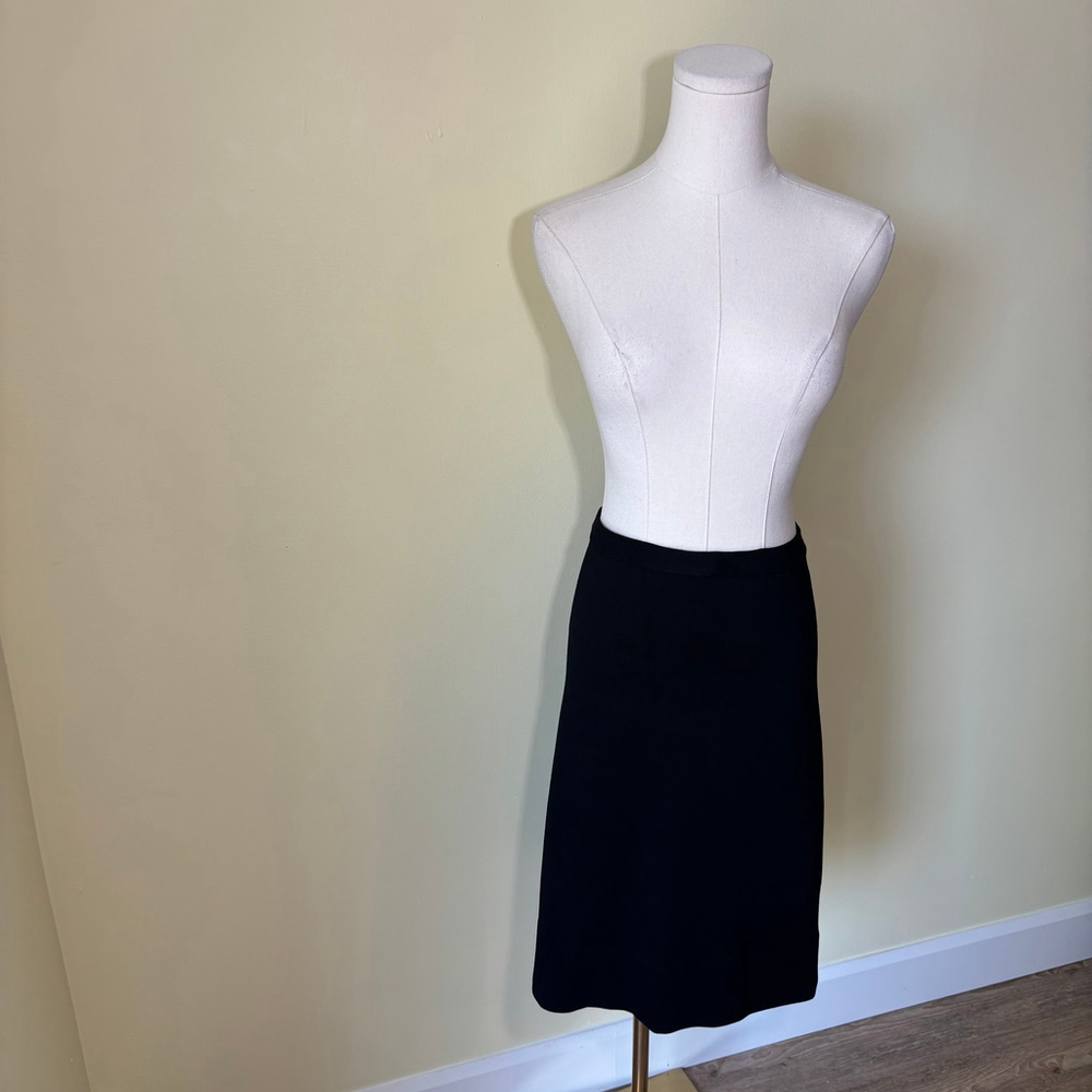 Ports Women's Pure Virgin Wool Knit A-line Black Skirt, SZ SM - Picture 4 of 5